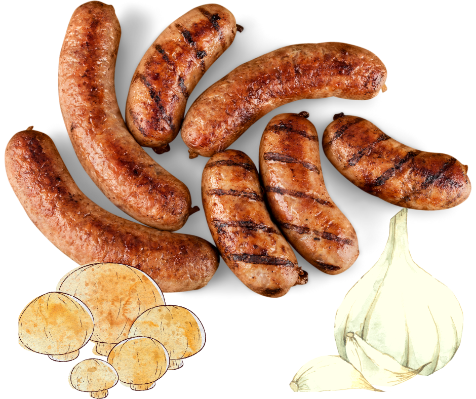 Field Mushroom & Roast Garlic 1.25kg Gourmet Sausage Meal