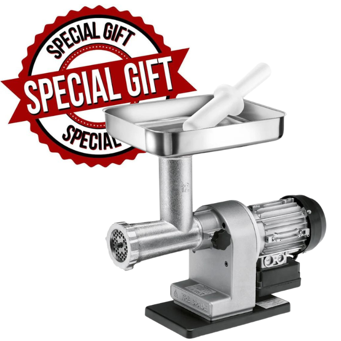 Tre Spade # 12 Mincer (0.65hp) with FREE Bacon & Mushroom Sausage Meal