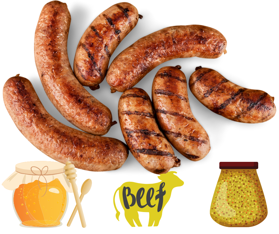 Honey Roast Beef & Dijon Mustard 1kg Gourmet Sausage Meal