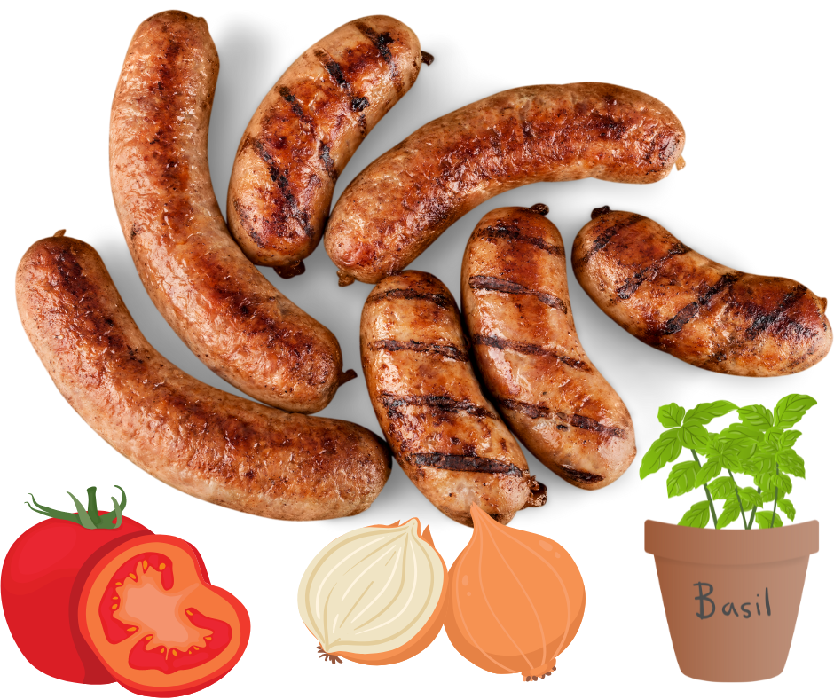 Tomato, Onion & Basil 1.25kg Gourmet Sausage Meal
