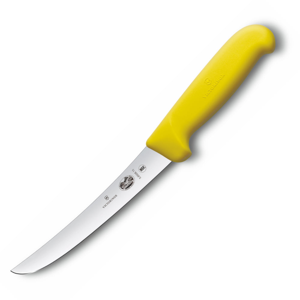 Victorinox Curved Boning Knife - 15cm (6") Wide Blade - Yellow 5.6508.15
