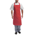 Butchers Apron - Red/White Stripe - Bib Full Length