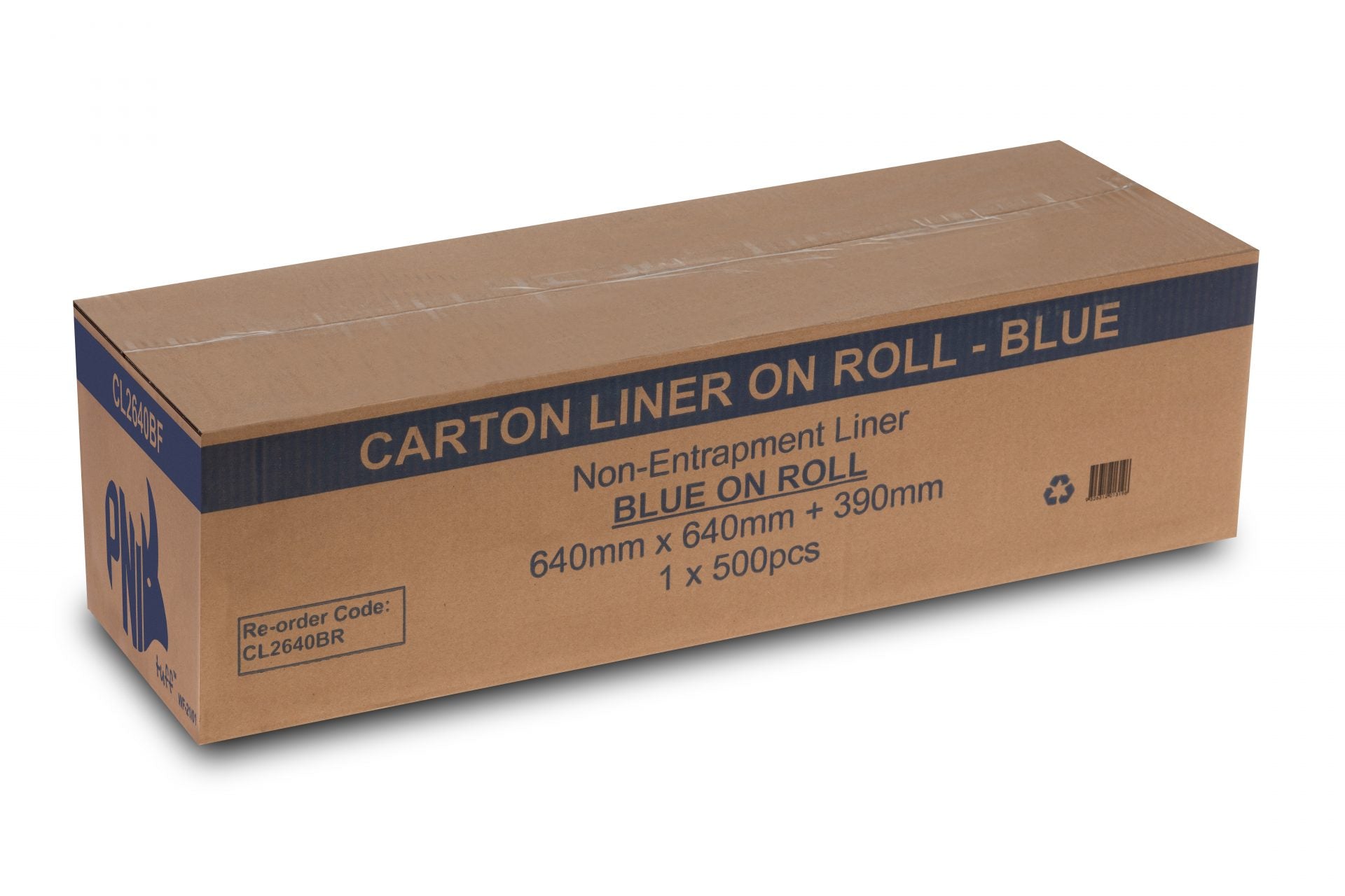 Carton Liners - HDPE 640x640mm + 390mm Blue - Roll