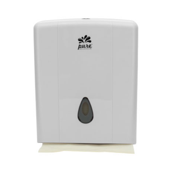 Compact & Ultraslim Towel Dispenser ABS Plastic White & Grey
