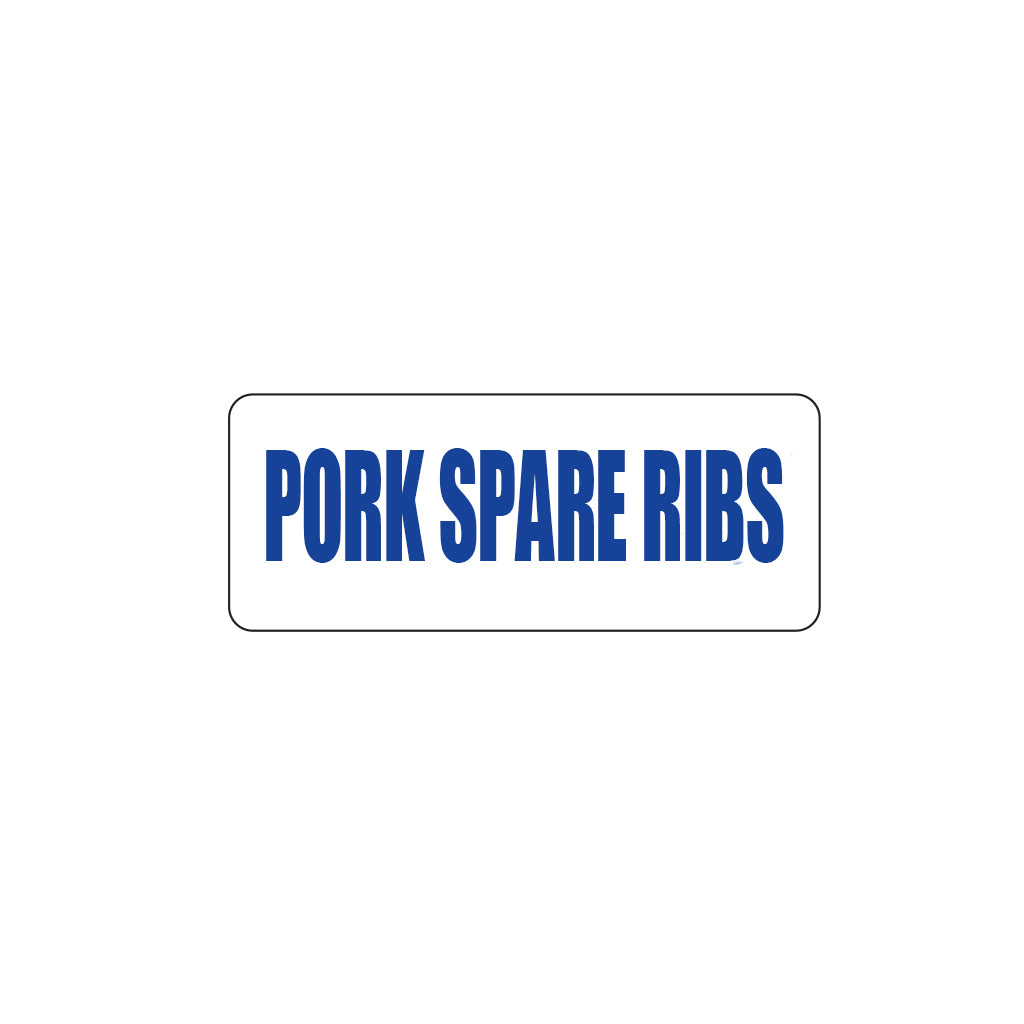 Freezer Label pork spare ribs