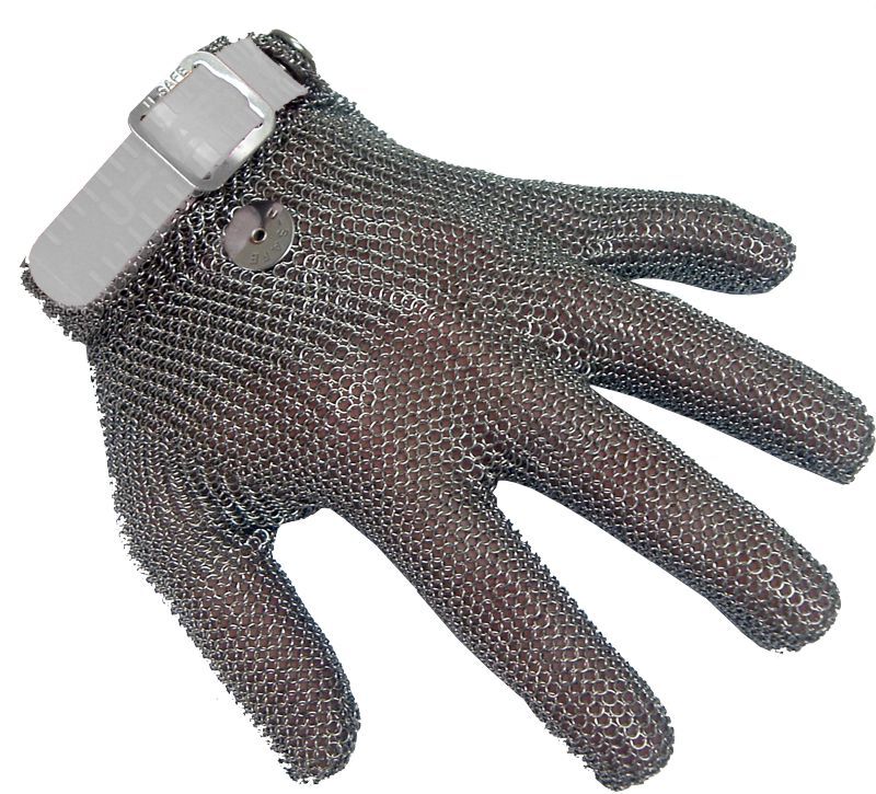 Chain Mesh Glove Wrist Length SML White