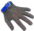 Chain Mesh Glove Wrist Length Lrg Blue