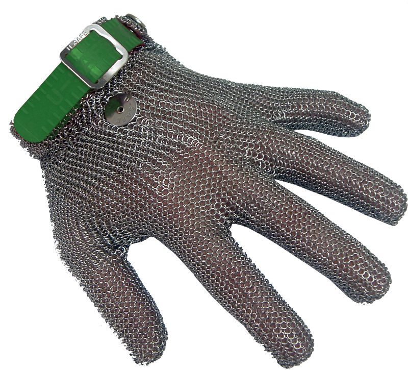Chain Mesh Glove Wrist Length XS Green