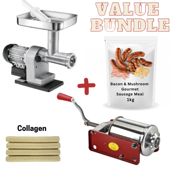 Tre Spade Sausage Making Starter Kit with Bacon & Mushroom Sausage Meal