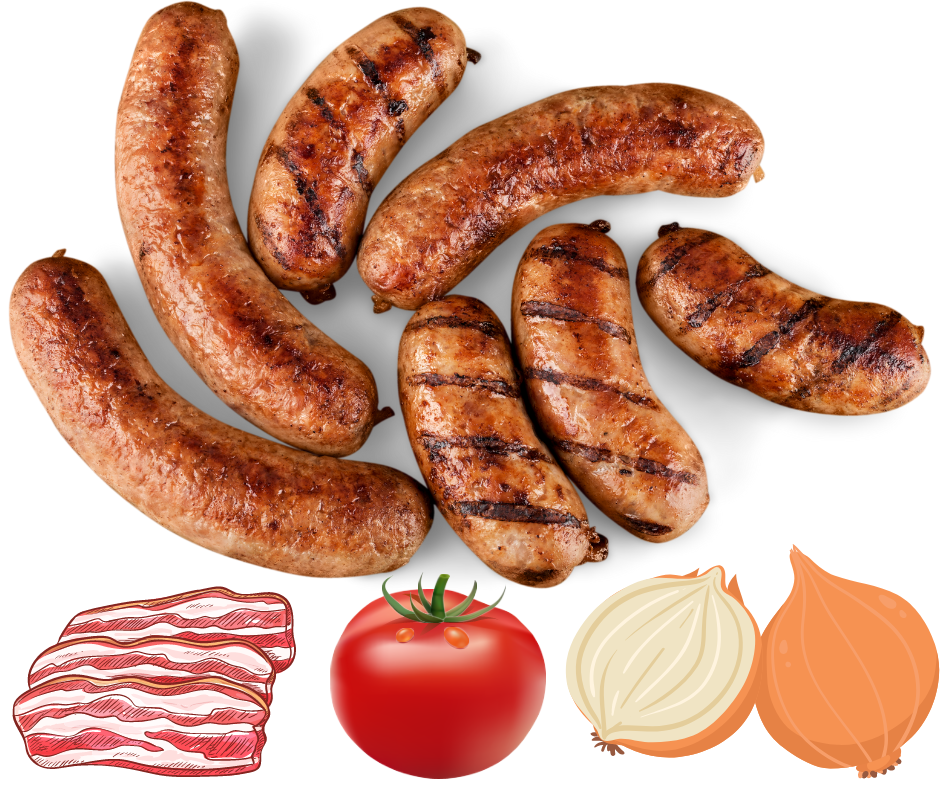 Bacon, Tomato & Onion 1.25kg Gourmet Sausage Meal